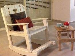 quaint rocking chair made from pallets