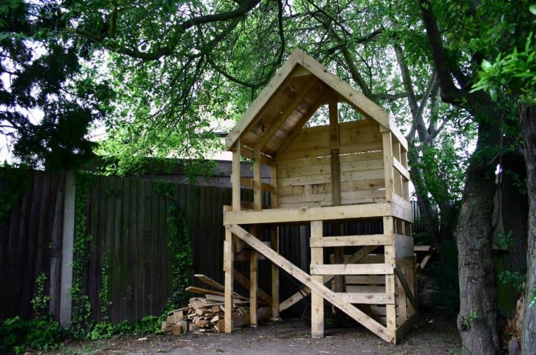 Treehouse made from pallets
