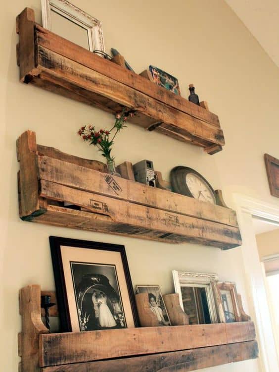 pallet shelving on wall