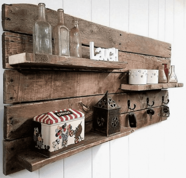 rustic pallet shelf