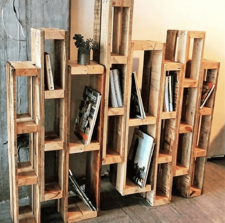 Creative pallet book shelf