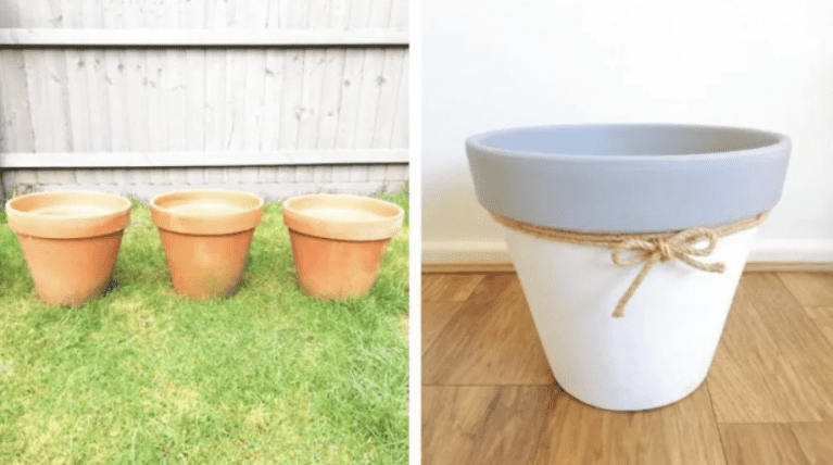 painted plant pots