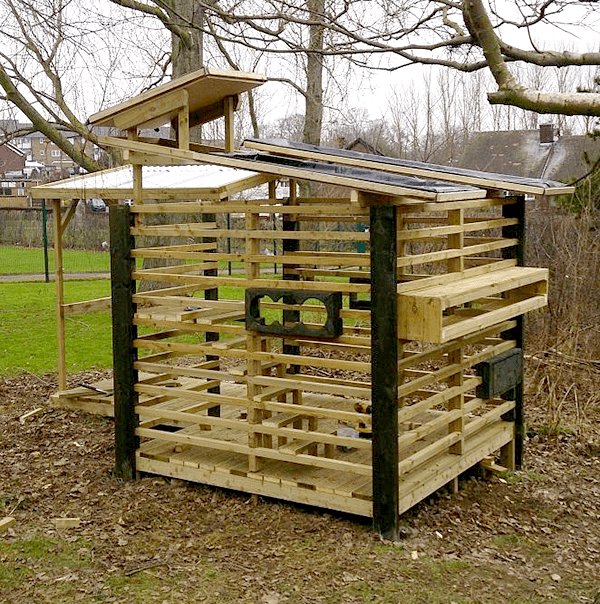 wildlife hide made from pallets