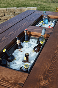 pallet drinks cooler in a table