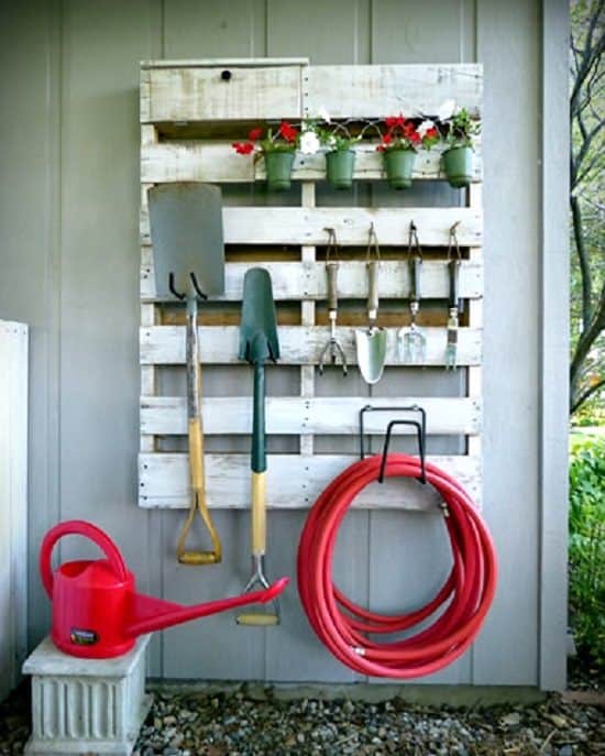 gardening tool pallet storage