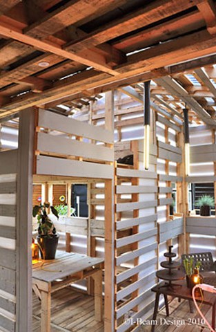 Inside shot of a pallet house