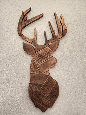 christmas pallet decoration stag head